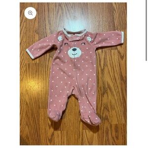 (5 for $15) newborn carters fleece sleeper Pink Bear Print Kids One Piece